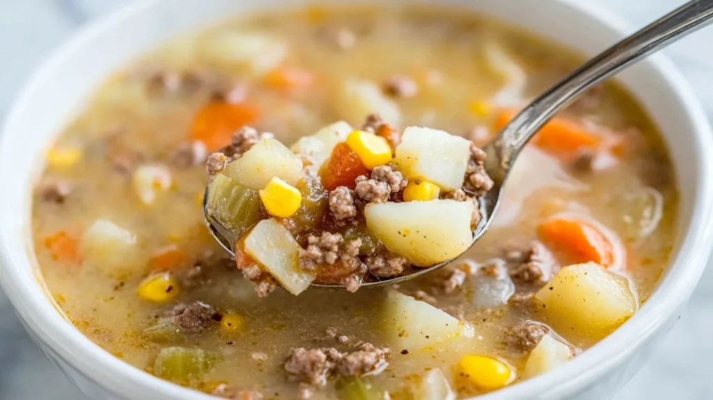 crockpot-creamy-potato-and-hamburger-soup