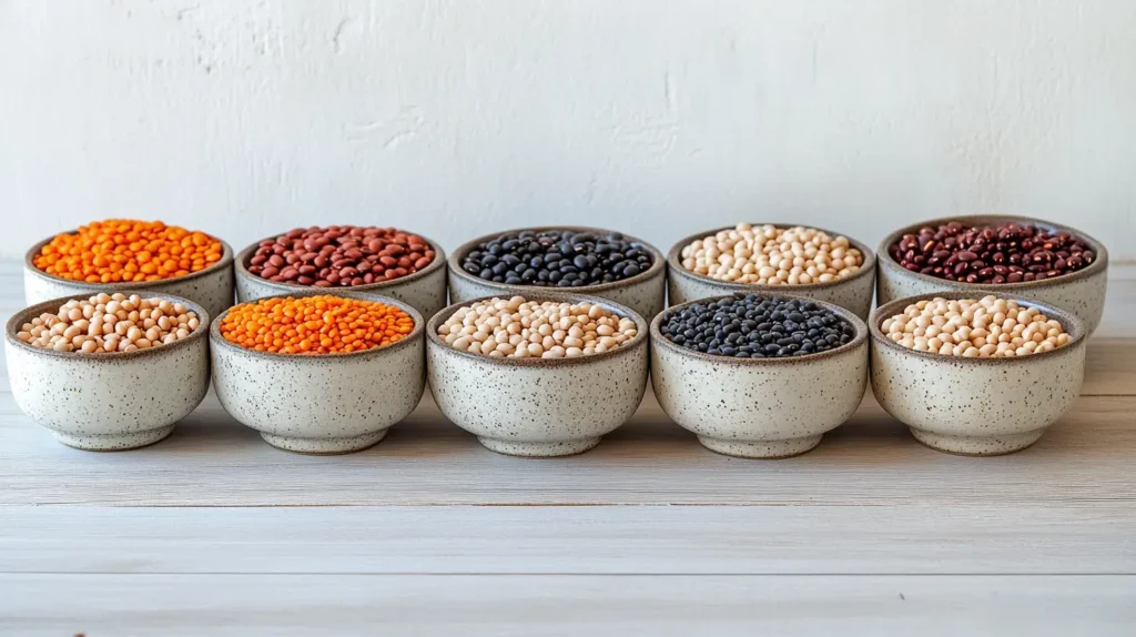 How to sort mixed beans and lentils selection in bowls.